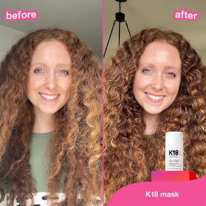 K18 Leave-In Molecular Repair Hair Mask, Patented, Lasting Repair For Dry, Frizzy, Damaged Hair, Reverse Damage In 4 Minutes From Bleach, Color, Chemical Services + Heat-Full Size - 50mL